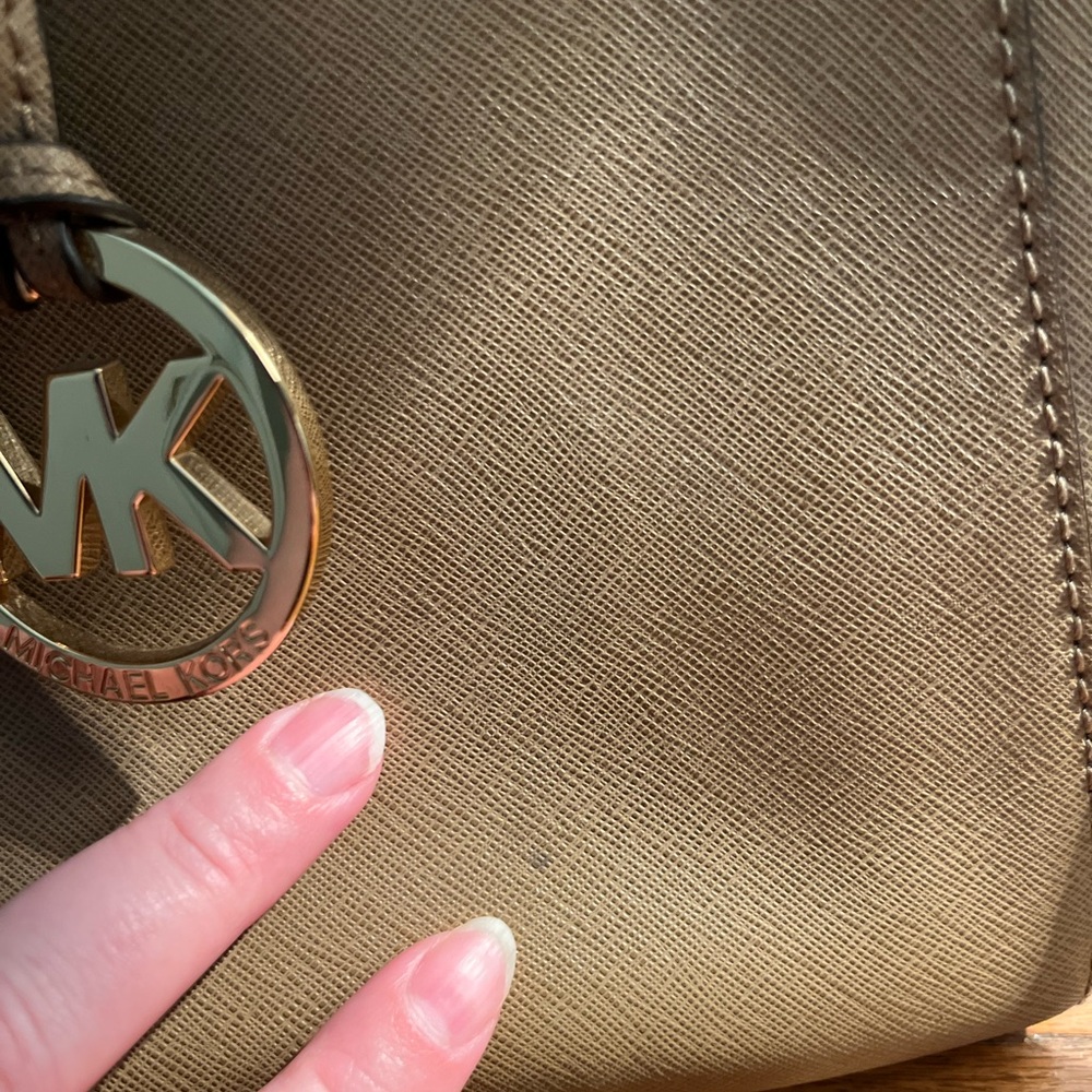 Michael Kors Tan Satchel with Dual Handles and Adjustable Strap - Picture 2 of 9